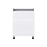 Hugo&Borg Lasalle 27-in W x 34.5-in H x 24-in D Bright White Slab 4-Drawer Base Fully Assembled Cabinet (Flat Panel Style)