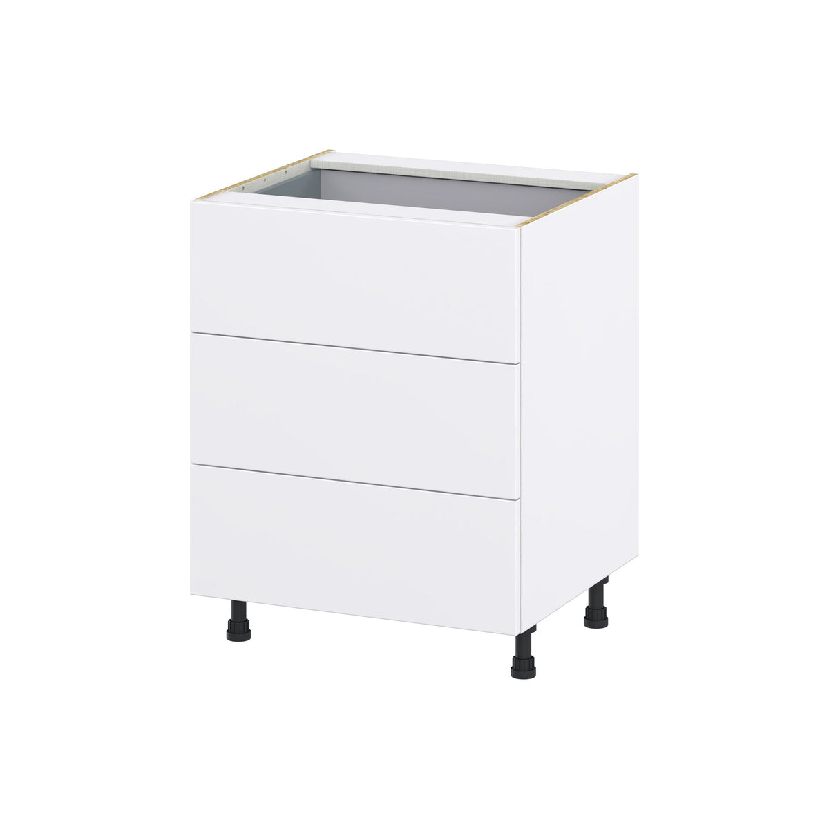 Hugo&Borg Lasalle 27-in W x 34.5-in H x 24-in D Bright White Slab 4-Drawer Base Fully Assembled Cabinet (Flat Panel Style)