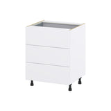 Hugo&Borg Lasalle 27-in W x 34.5-in H x 24-in D Bright White Slab 4-Drawer Base Fully Assembled Cabinet (Flat Panel Style)