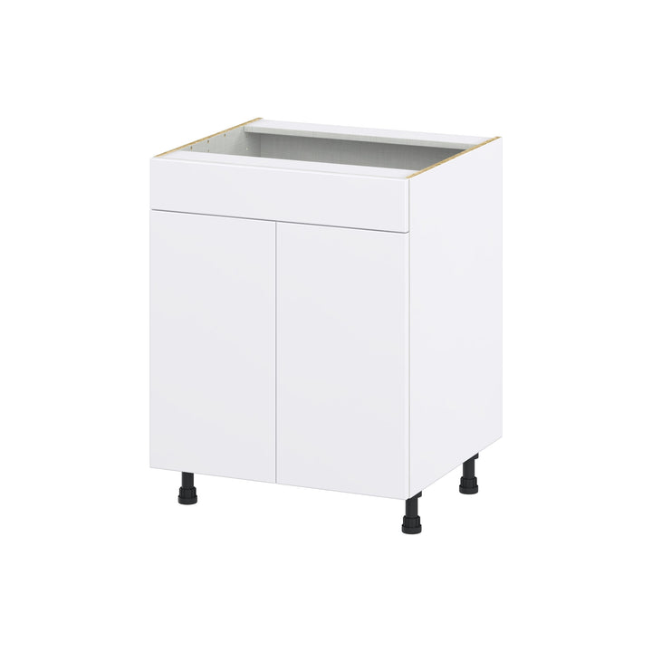 Hugo&Borg Lasalle 27-in W x 34.5-in H x 24-in D Bright White Slab Sink Base Fully Assembled Cabinet (Flat Panel Slab Style)