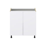 Hugo&Borg Lasalle 33-in W x 34.5-in H x 24-in D Bright White Slab Base Fully Assembled Cabinet (Flat Panel Slab Door Style)