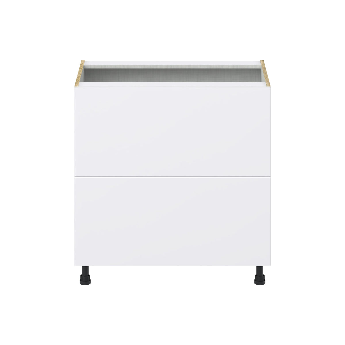 Hugo&Borg Lasalle 33-in W x 34.5-in H x 24-in D Bright White Slab 2-Drawer Base Fully Assembled Cabinet (Flat Panel Style)