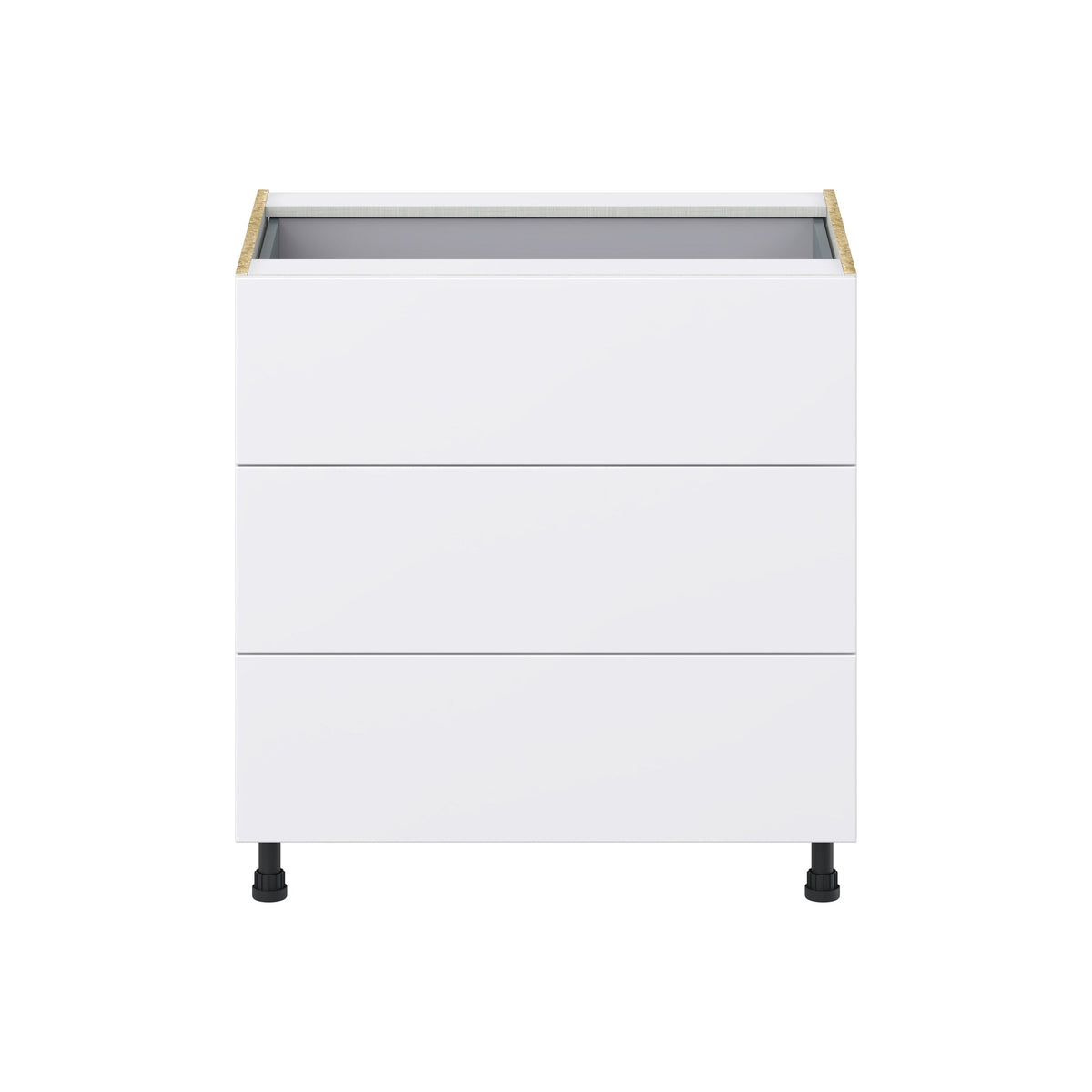 Hugo&Borg Lasalle 33-in W x 34.5-in H x 24-in D Bright White Slab 4-Drawer Base Fully Assembled Cabinet (Flat Panel Style)