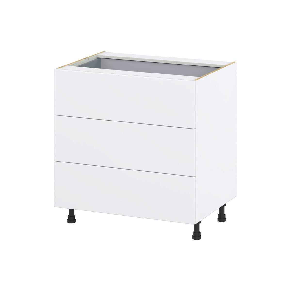 Hugo&Borg Lasalle 33-in W x 34.5-in H x 24-in D Bright White Slab 4-Drawer Base Fully Assembled Cabinet (Flat Panel Style)