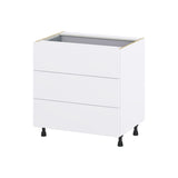 Hugo&Borg Lasalle 33-in W x 34.5-in H x 24-in D Bright White Slab 4-Drawer Base Fully Assembled Cabinet (Flat Panel Style)