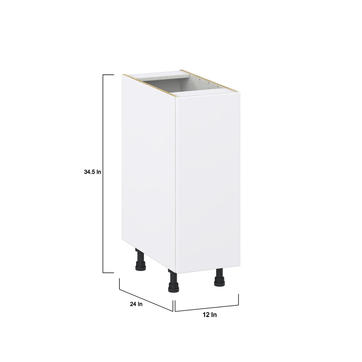 Hugo&Borg Lasalle 12-in W x 34.5-in H x 24-in D Bright White Slab 3-Drawers Base Fully Assembled Cabinet (Flat Panel Slab Style)