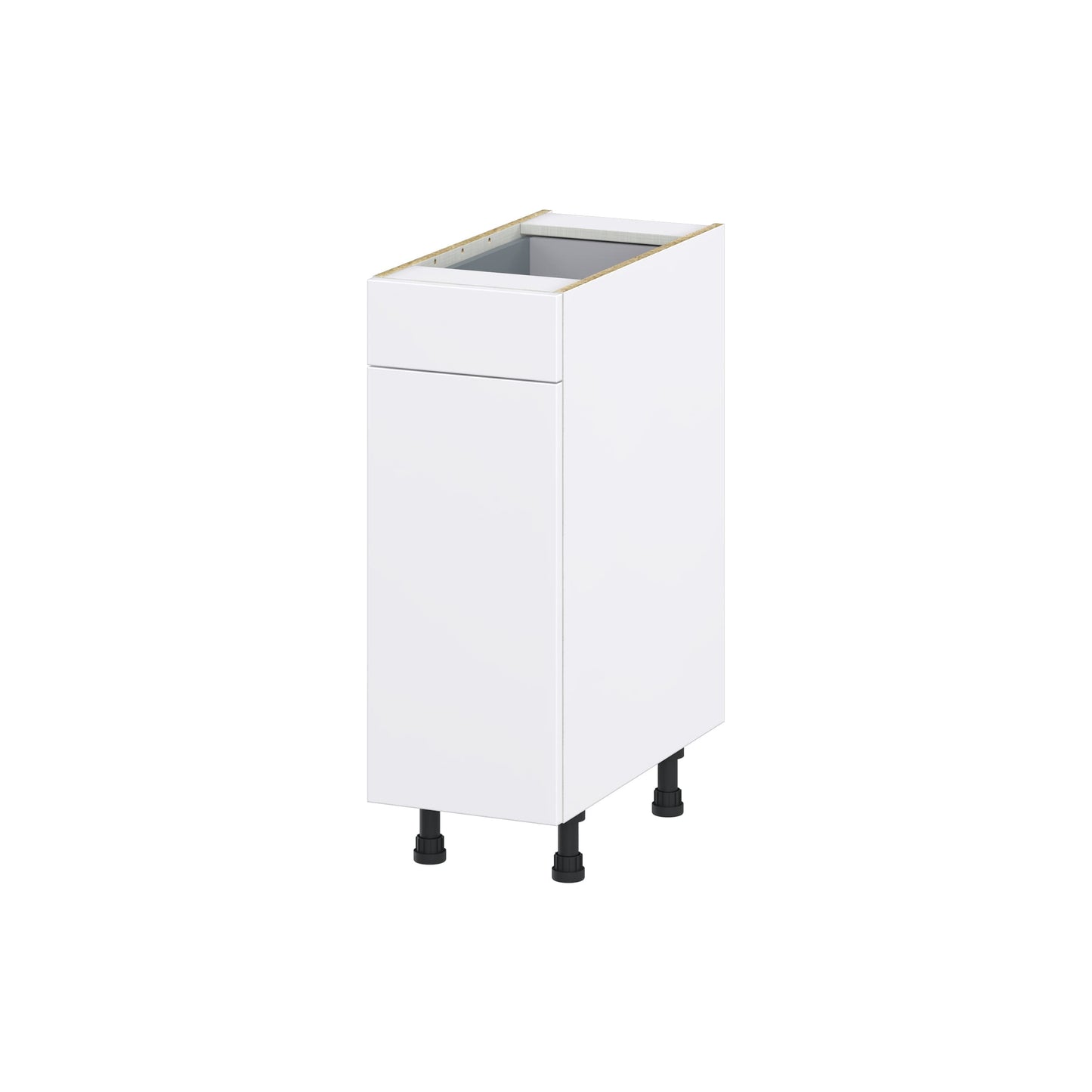 Hugo&Borg Lasalle 12-in W x 34.5-in H x 24-in D Bright White Slab 1-Drawer Base Fully Assembled Cabinet (Flat Panel Slab Style)