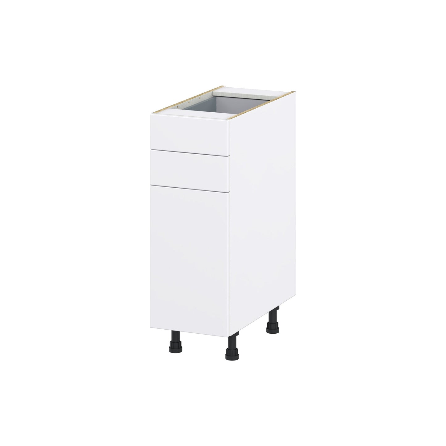 Hugo&Borg Lasalle 12-in W x 34.5-in H x 24-in D Bright White Slab 2-Drawers Base Fully Assembled Cabinet (Flat Panel Slab Style)