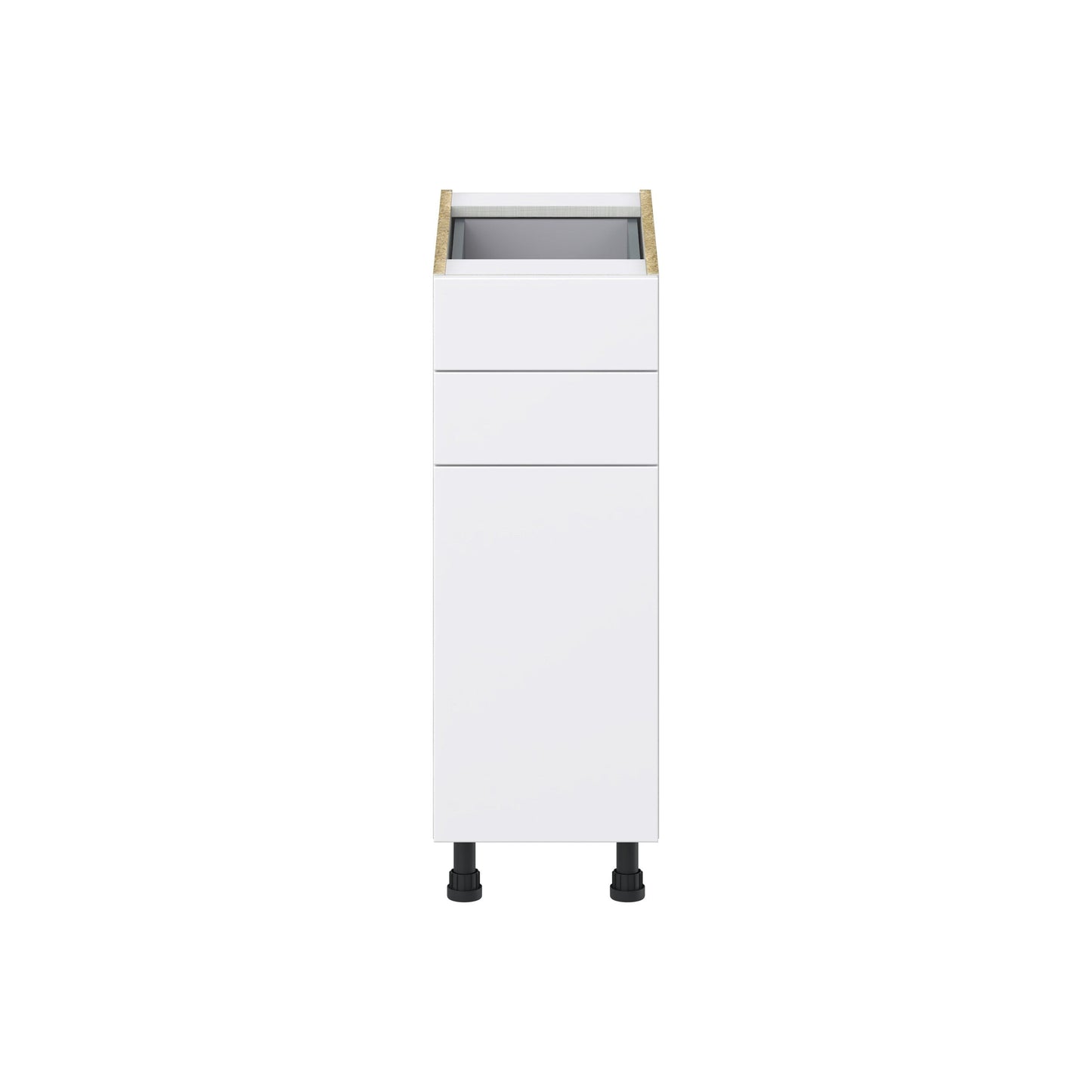 Hugo&Borg Lasalle 12-in W x 34.5-in H x 24-in D Bright White Slab 2-Drawers Base Fully Assembled Cabinet (Flat Panel Slab Style)