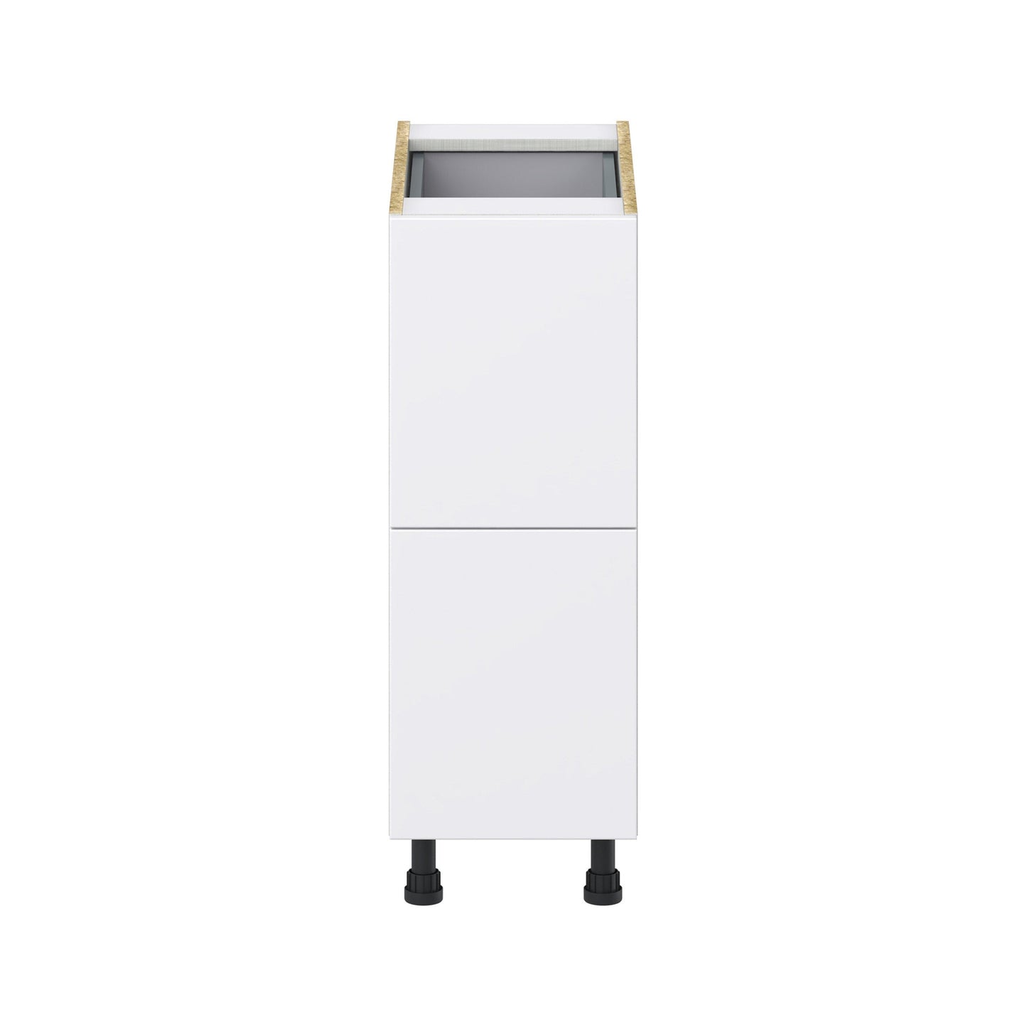 Hugo&Borg Lasalle 12-in W x 34.5-in H x 24-in D Bright White Slab 3-Drawer Base Fully Assembled Cabinet (Flat Panel Style)