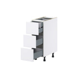 Hugo&Borg Lasalle 12-in W x 34.5-in H x 24-in D Bright White Slab 4-Drawer Base Fully Assembled Cabinet (Flat Panel Style)