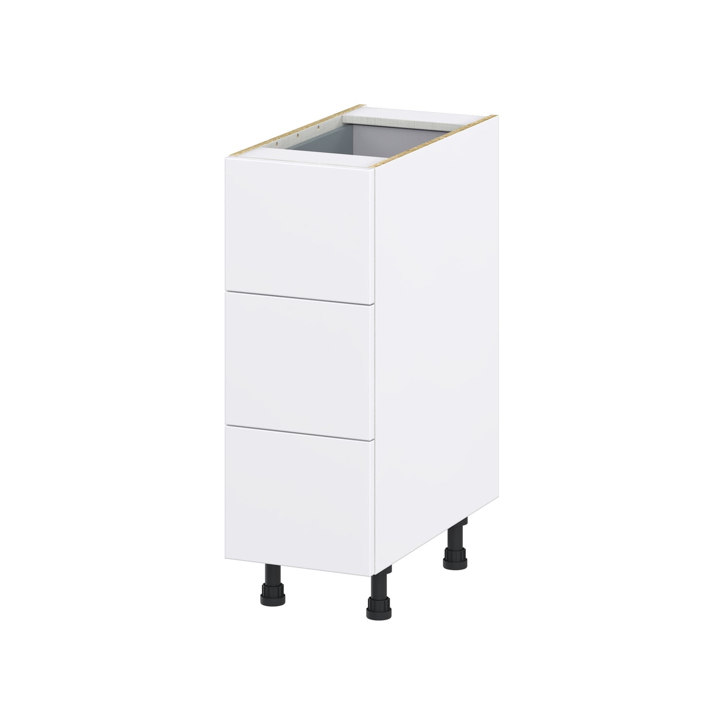 Hugo&Borg Lasalle 12-in W x 34.5-in H x 24-in D Bright White Slab 4-Drawer Base Fully Assembled Cabinet (Flat Panel Style)