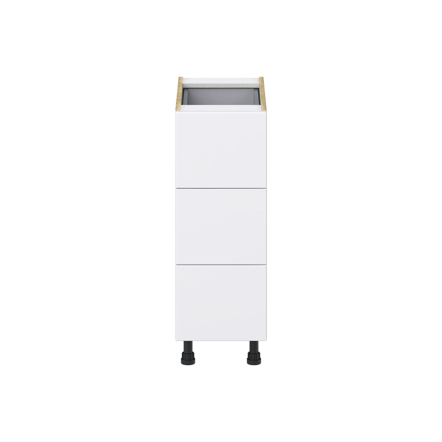 Hugo&Borg Lasalle 12-in W x 34.5-in H x 24-in D Bright White Slab 4-Drawer Base Fully Assembled Cabinet (Flat Panel Style)