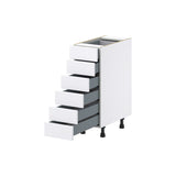 Hugo&Borg Lasalle 12-in W x 34.5-in H x 24-in D Bright White Slab 6-Drawer Base Fully Assembled Cabinet (Flat Panel Style)