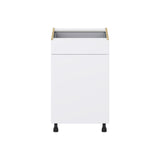 Hugo&Borg Lasalle 21-in W x 34.5-in H x 24-in D Bright White Slab 1-Drawer Base Fully Assembled Cabinet (Flat Panel Slab Style)