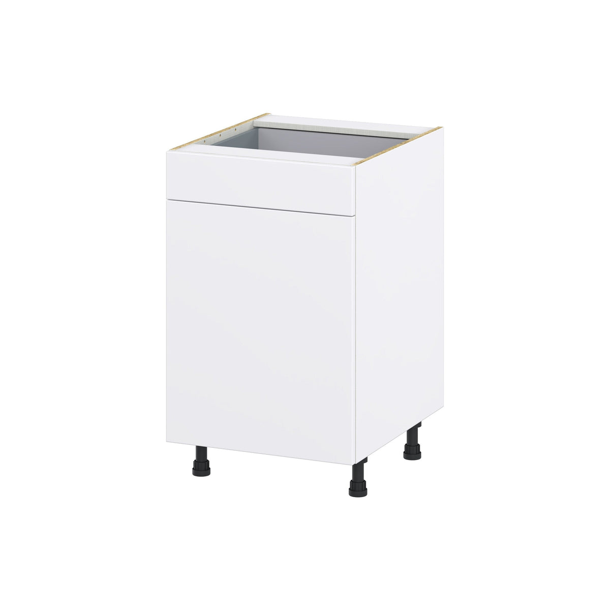 Hugo&Borg Lasalle 21-in W x 34.5-in H x 24-in D Bright White Slab 1-Drawer Base Fully Assembled Cabinet (Flat Panel Slab Style)