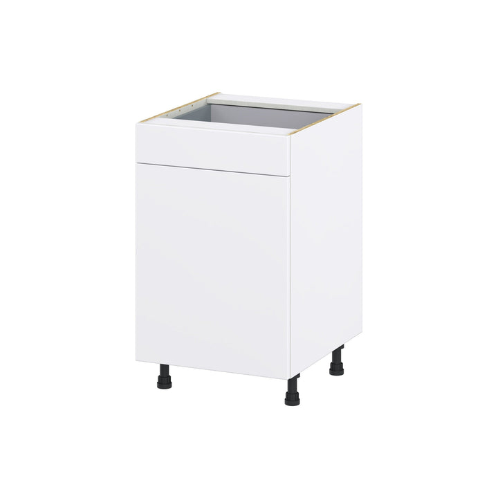 Hugo&Borg Lasalle 21-in W x 34.5-in H x 24-in D Bright White Slab 1-Drawer Base Fully Assembled Cabinet (Flat Panel Slab Style)