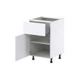 Hugo&Borg Lasalle 21-in W x 34.5-in H x 24-in D Bright White Slab 1-Drawer Base Fully Assembled Cabinet (Flat Panel Slab Style)