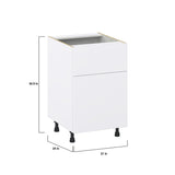 Hugo&Borg Lasalle 21-in W x 34.5-in H x 24-in D Bright White Slab 1-Drawer Base Fully Assembled Cabinet (Flat Panel Slab Style)
