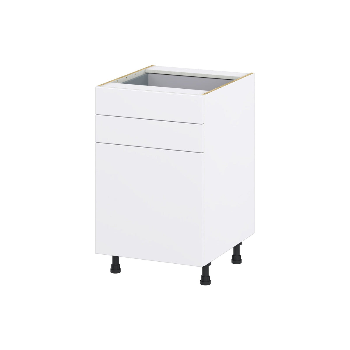 Hugo&Borg Lasalle 21-in W x 34.5-in H x 24-in D Bright White Slab 2-Drawers Base Fully Assembled Cabinet (Flat Panel Slab Style)