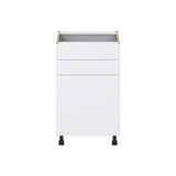 Hugo&Borg Lasalle 21-in W x 34.5-in H x 24-in D Bright White Slab 2-Drawers Base Fully Assembled Cabinet (Flat Panel Slab Style)