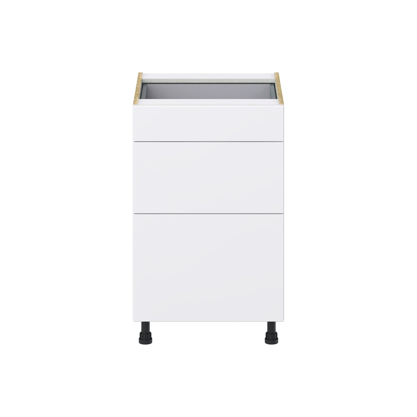 Hugo&Borg Lasalle 21-in W x 34.5-in H x 24-in D Bright White Slab 3-Drawer Base Fully Assembled Cabinet (Flat Panel Style)