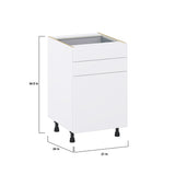 Hugo&Borg Lasalle 21-in W x 34.5-in H x 24-in D Bright White Slab 2-Drawers Base Fully Assembled Cabinet (Flat Panel Slab Style)