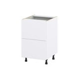 Hugo&Borg Lasalle 21-in W x 34.5-in H x 24-in D Bright White Slab 2-Drawer Base Fully Assembled Cabinet (Flat Panel Style)