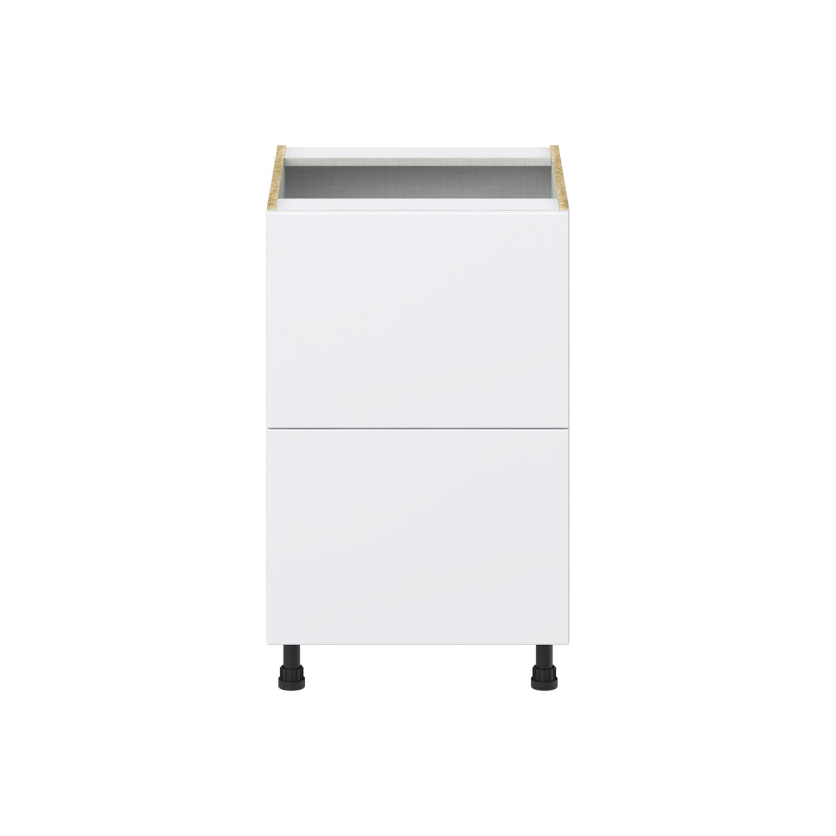 Hugo&Borg Lasalle 21-in W x 34.5-in H x 24-in D Bright White Slab 2-Drawer Base Fully Assembled Cabinet (Flat Panel Style)