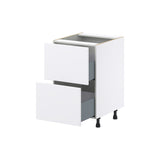 Hugo&Borg Lasalle 21-in W x 34.5-in H x 24-in D Bright White Slab 2-Drawer Base Fully Assembled Cabinet (Flat Panel Style)