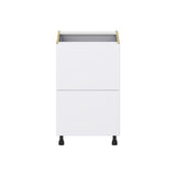 Hugo&Borg Lasalle 21-in W x 34.5-in H x 24-in D Bright White Slab 3-Drawer Base Fully Assembled Cabinet (Flat Panel Style)