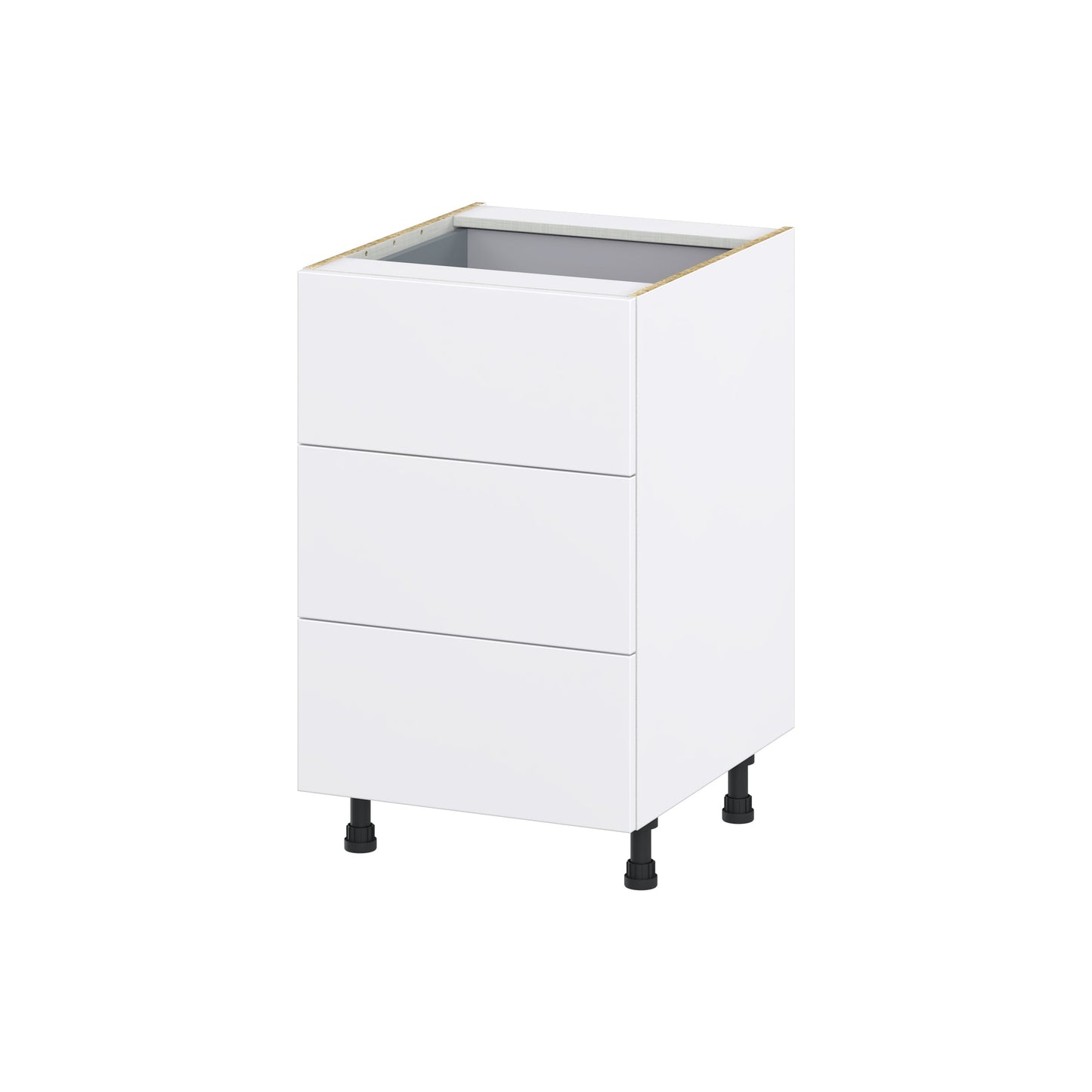 Hugo&Borg Lasalle 21-in W x 34.5-in H x 24-in D Bright White Slab 4-Drawer Base Fully Assembled Cabinet (Flat Panel Style)