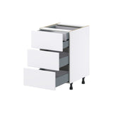 Hugo&Borg Lasalle 21-in W x 34.5-in H x 24-in D Bright White Slab 4-Drawer Base Fully Assembled Cabinet (Flat Panel Style)