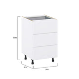 Hugo&Borg Lasalle 21-in W x 34.5-in H x 24-in D Bright White Slab 4-Drawer Base Fully Assembled Cabinet (Flat Panel Style)