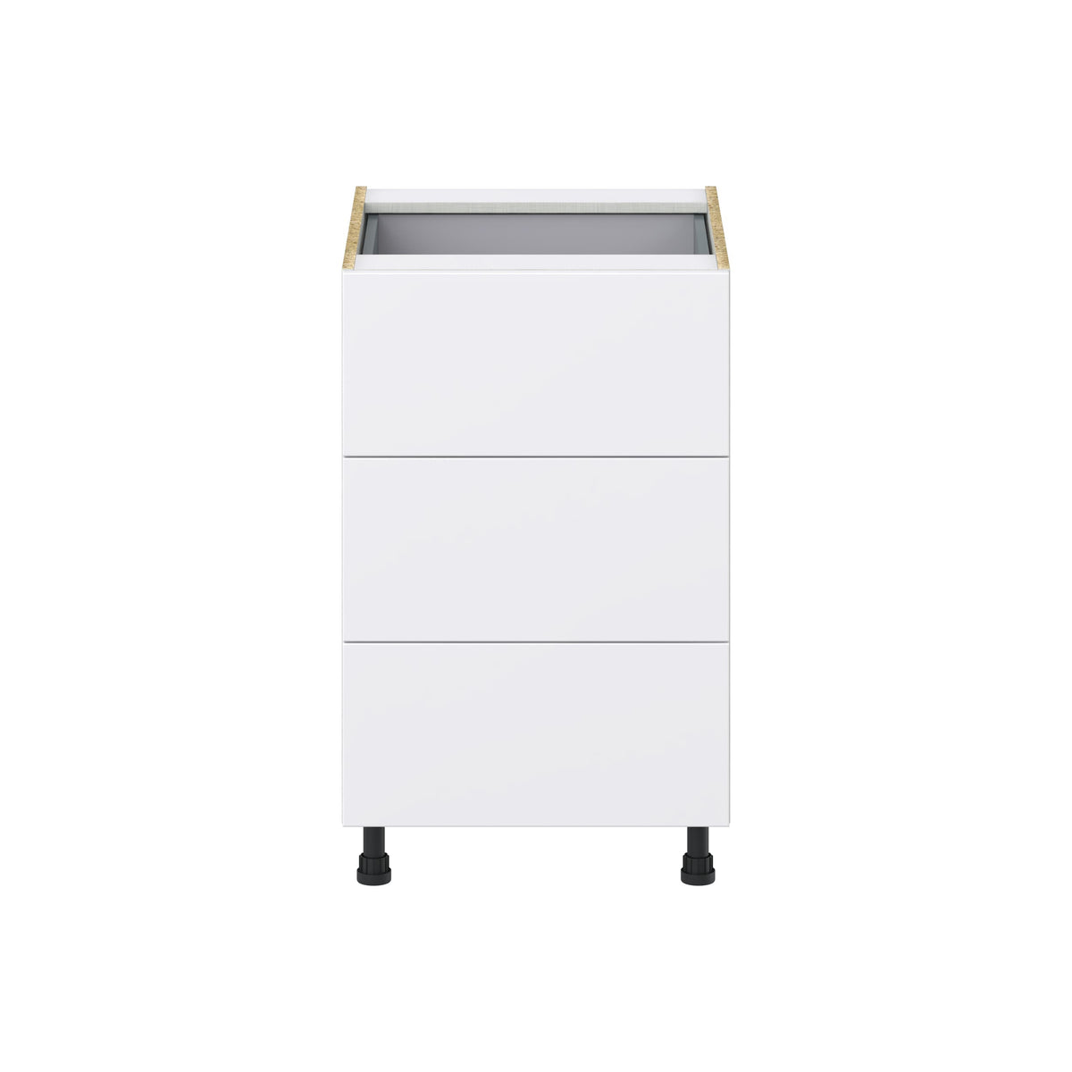 Hugo&Borg Lasalle 21-in W x 34.5-in H x 24-in D Bright White Slab 4-Drawer Base Fully Assembled Cabinet (Flat Panel Style)