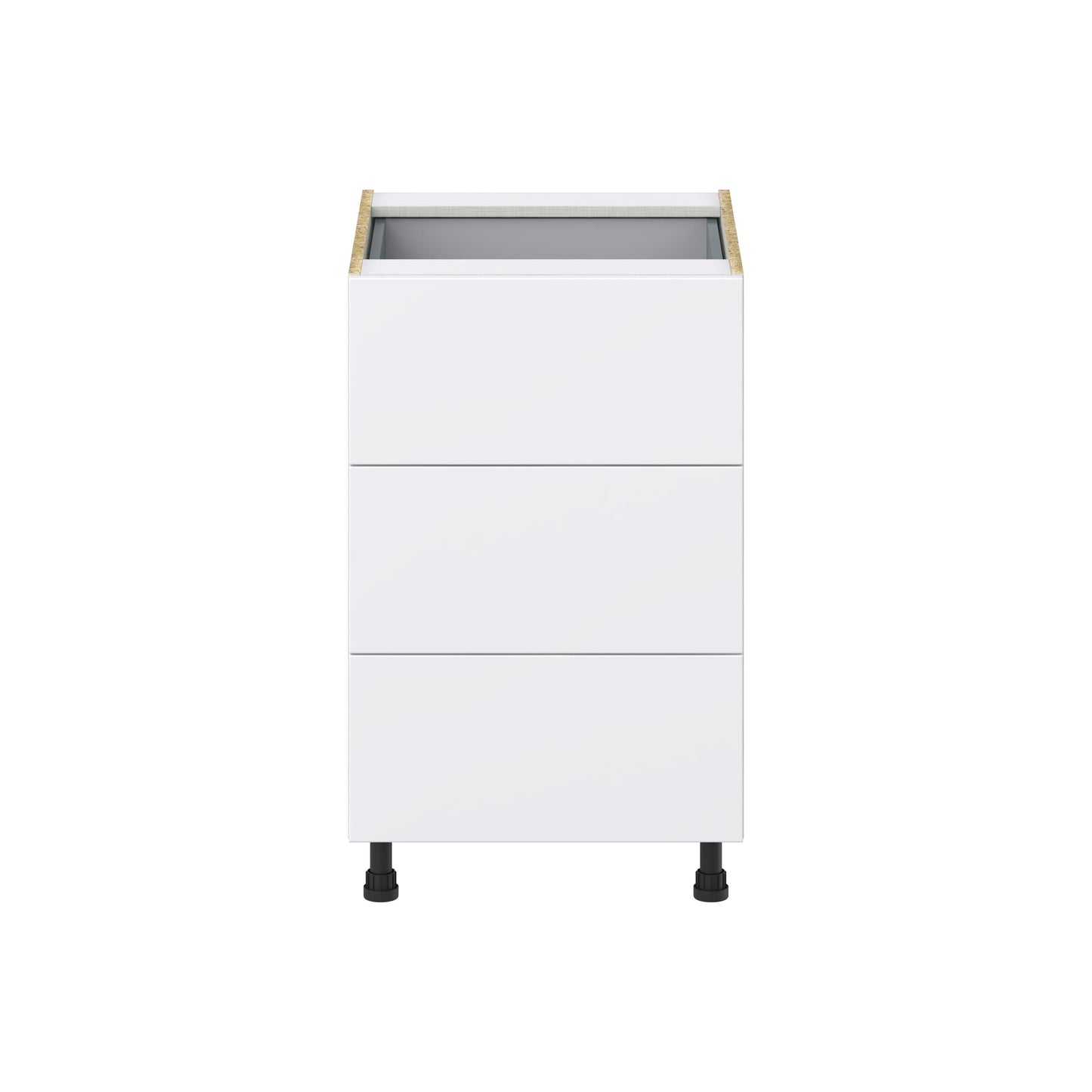 Hugo&Borg Lasalle 21-in W x 34.5-in H x 24-in D Bright White Slab 4-Drawer Base Fully Assembled Cabinet (Flat Panel Style)