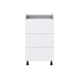 Hugo&Borg Lasalle 21-in W x 34.5-in H x 24-in D Bright White Slab 4-Drawer Base Fully Assembled Cabinet (Flat Panel Style)