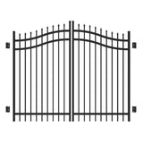 Freedom Providence 6-ft H x 8-ft W Black Aluminum Spaced Picket Arched-top Decorative Fence Gate