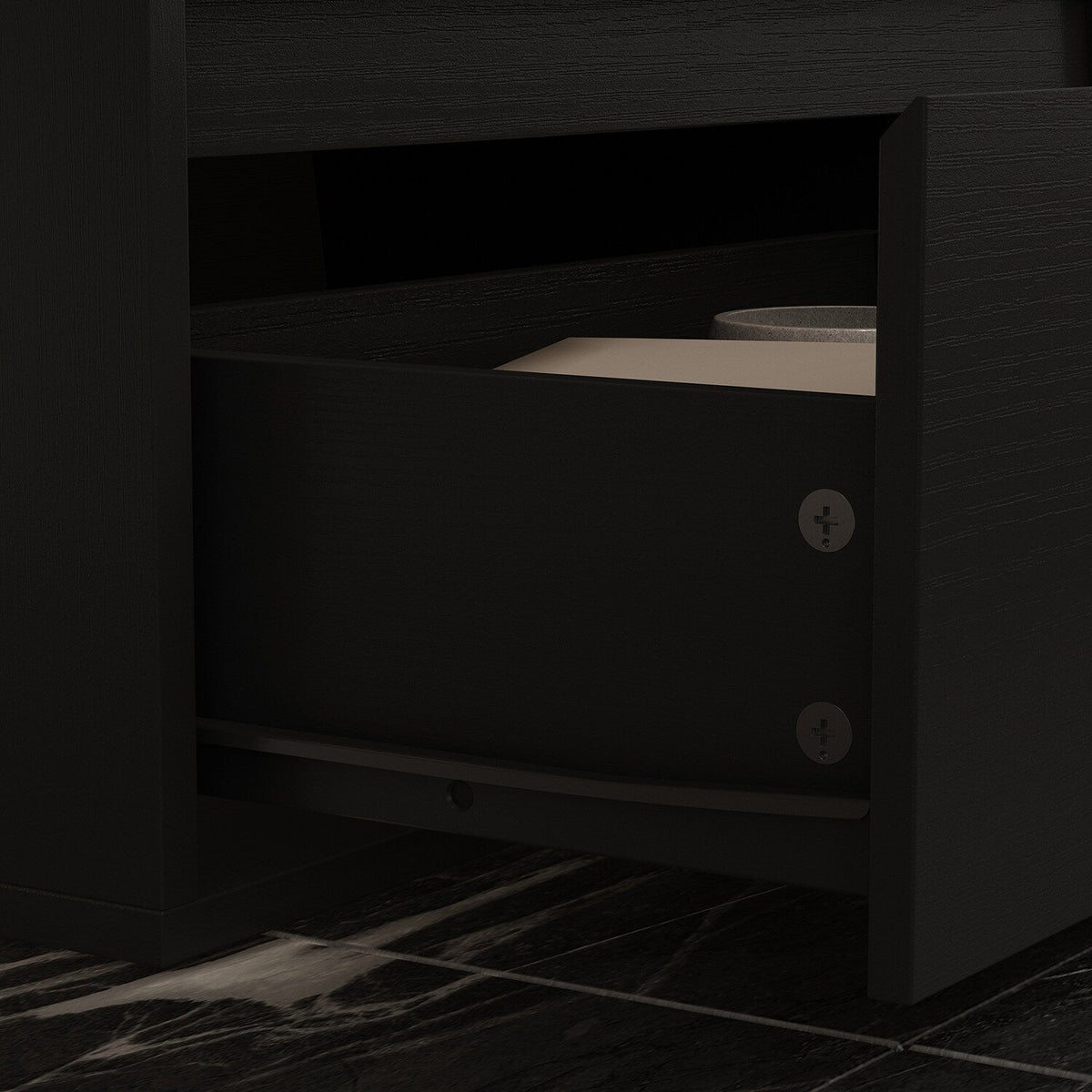 FUFU&GAGA Modern/Contemporary Black Tv Cabinet Integrated Tv Mount (Accommodates TVs up to 70-in)