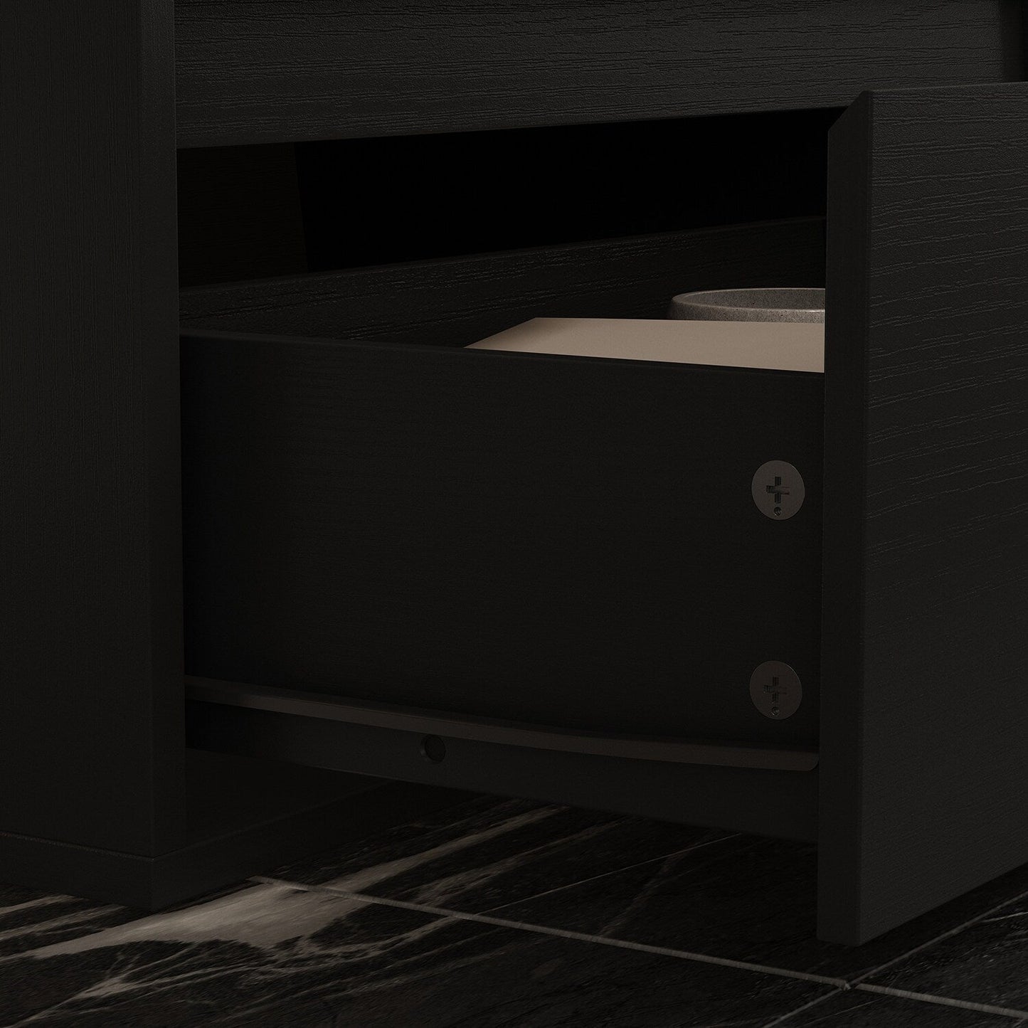 FUFU&GAGA Modern/Contemporary Black Tv Cabinet Integrated Tv Mount (Accommodates TVs up to 70-in)