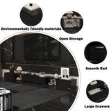 FUFU&GAGA Modern/Contemporary Black Tv Cabinet Integrated Tv Mount (Accommodates TVs up to 70-in)