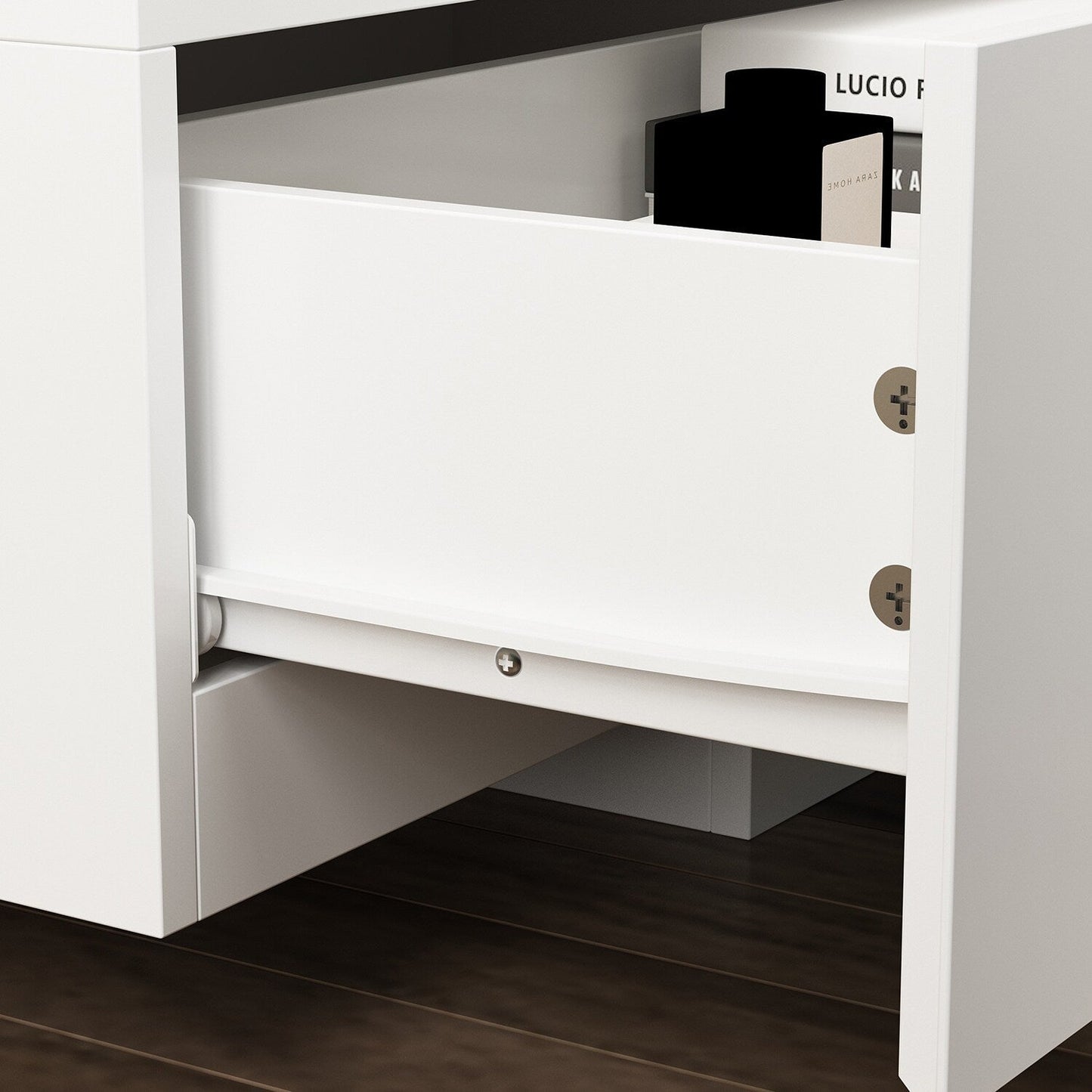 FUFU&GAGA Modern/Contemporary White Tv Cabinet (Accommodates TVs more than 70-in)