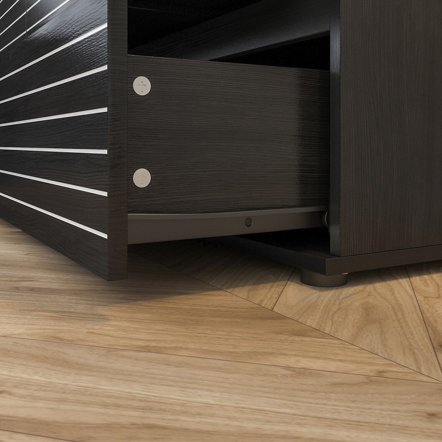 FUFU&GAGA Modern/Contemporary Black TV Cabinet (Accommodates TVs up to 70-in)