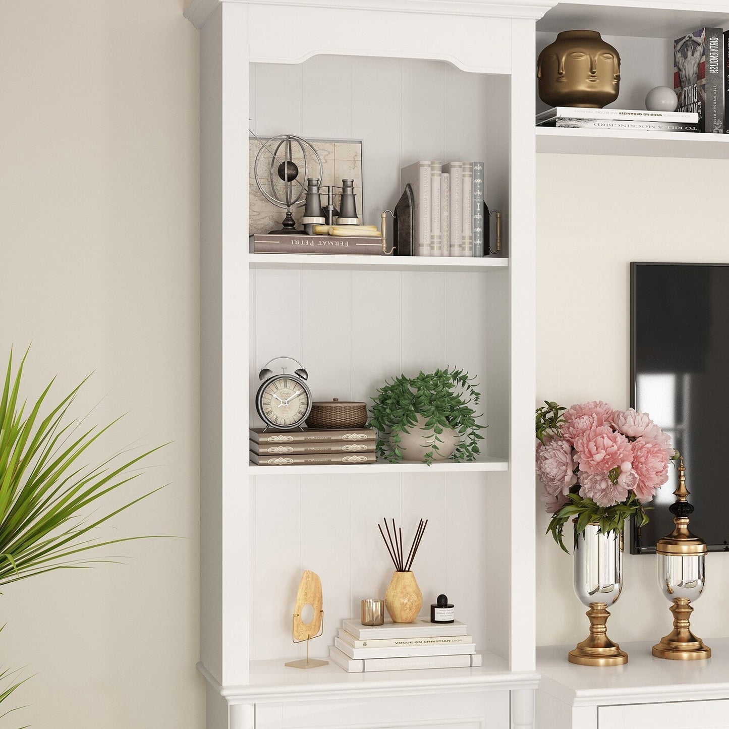 FUFU&GAGA Modern/Contemporary White Tv Cabinet (Accommodates TVs up to 55-in)