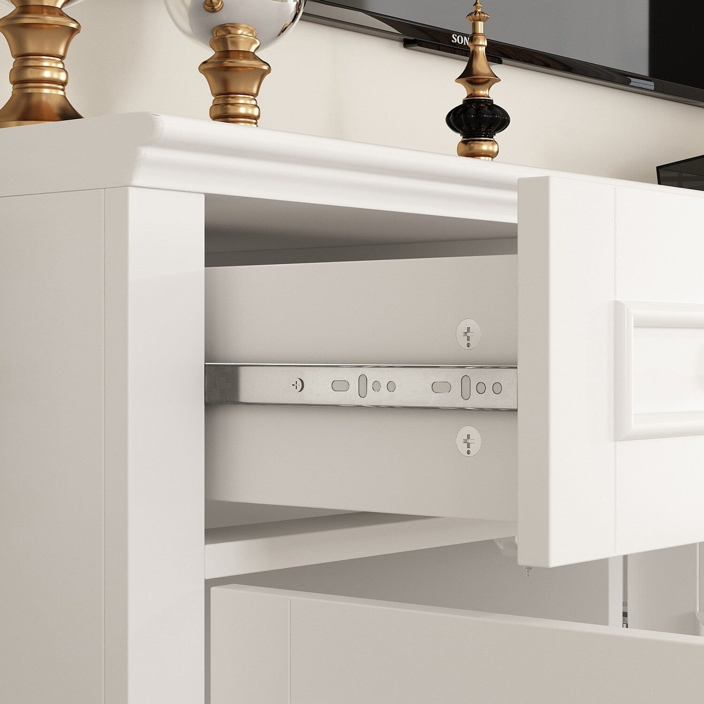 FUFU&GAGA Modern/Contemporary White Tv Cabinet (Accommodates TVs up to 55-in)
