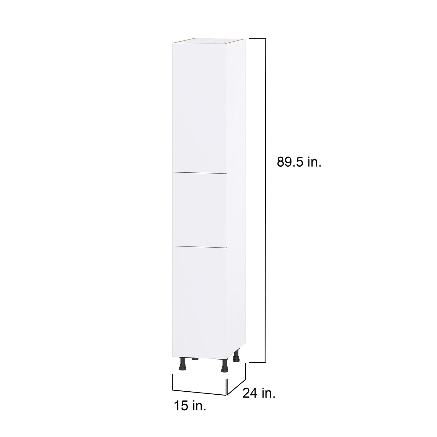 Hugo&Borg Lasalle 15-in W x 89.5-in H x 24-in D Bright White Slab Pantry Fully Assembled Cabinet (Flat Panel Slab Door Style)
