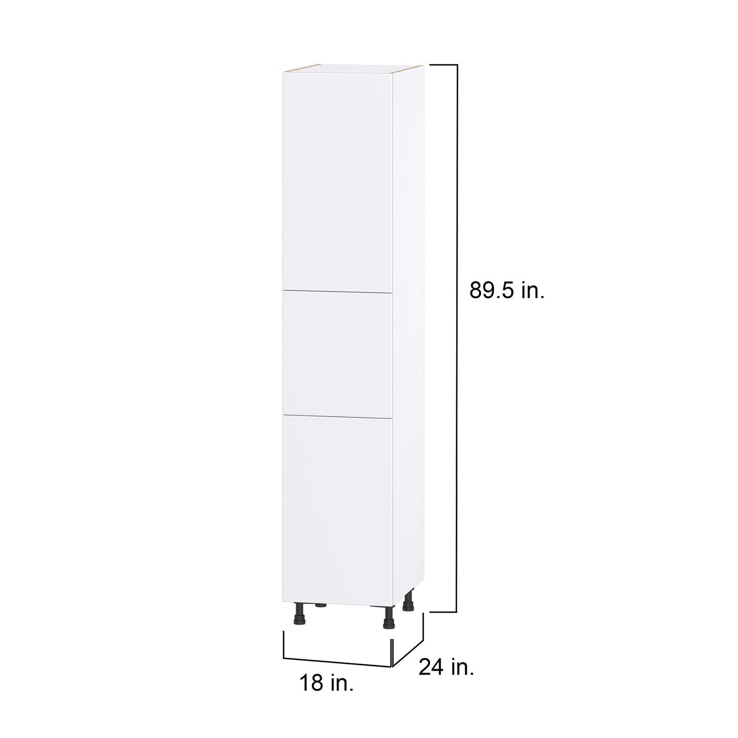 Hugo&Borg Lasalle 18-in W x 89.5-in H x 24-in D Bright White Slab Pantry Fully Assembled Cabinet (Flat Panel Slab Door Style)