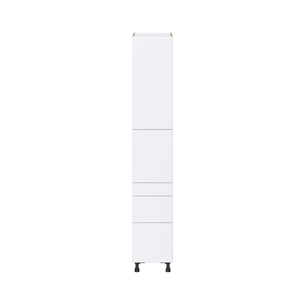 Hugo&Borg Lasalle 15-in W x 89.5-in H x 24-in D Bright White Slab 5-Drawer Pantry Fully Assembled Cabinet (Flat Panel Slab Style)