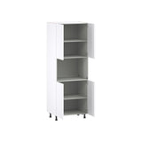 Hugo&Borg Lasalle 30-in W x 84.5-in H x 24-in D Bright White Slab Microwave Pantry Fully Assembled Cabinet (Flat Panel Slab Style)
