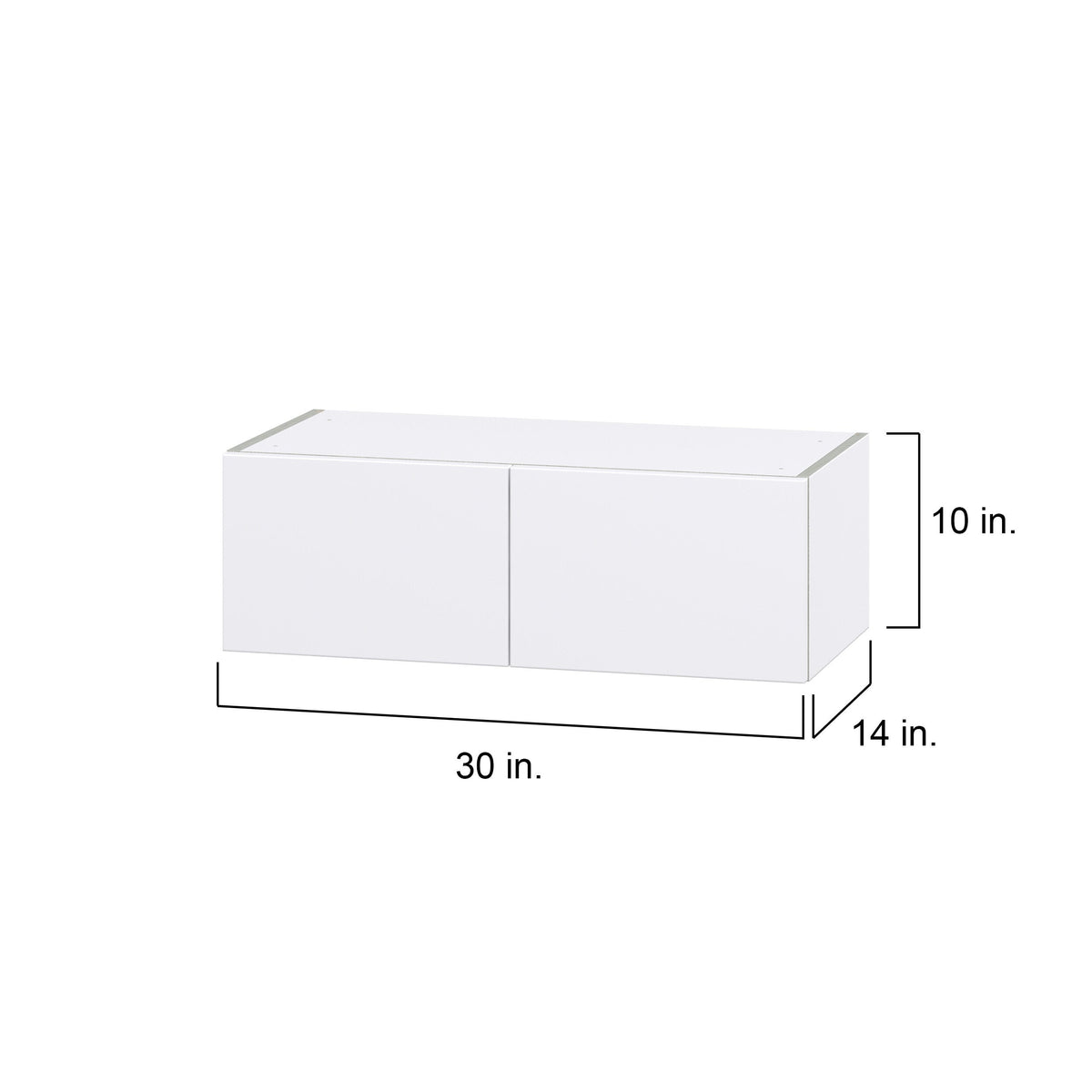 Hugo&Borg Lasalle 30-in W x 10-in H x 14-in D Bright White Slab Wall Fully Assembled Cabinet (Flat Panel Slab Door Style)